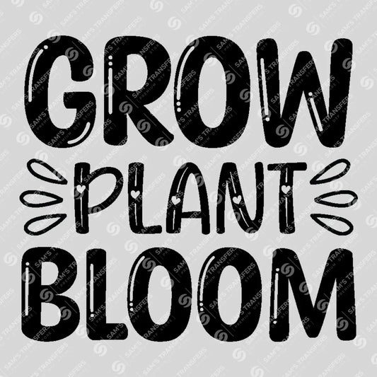 Apparel featuring a Grow Plant Bloom-themed DTF transfer.