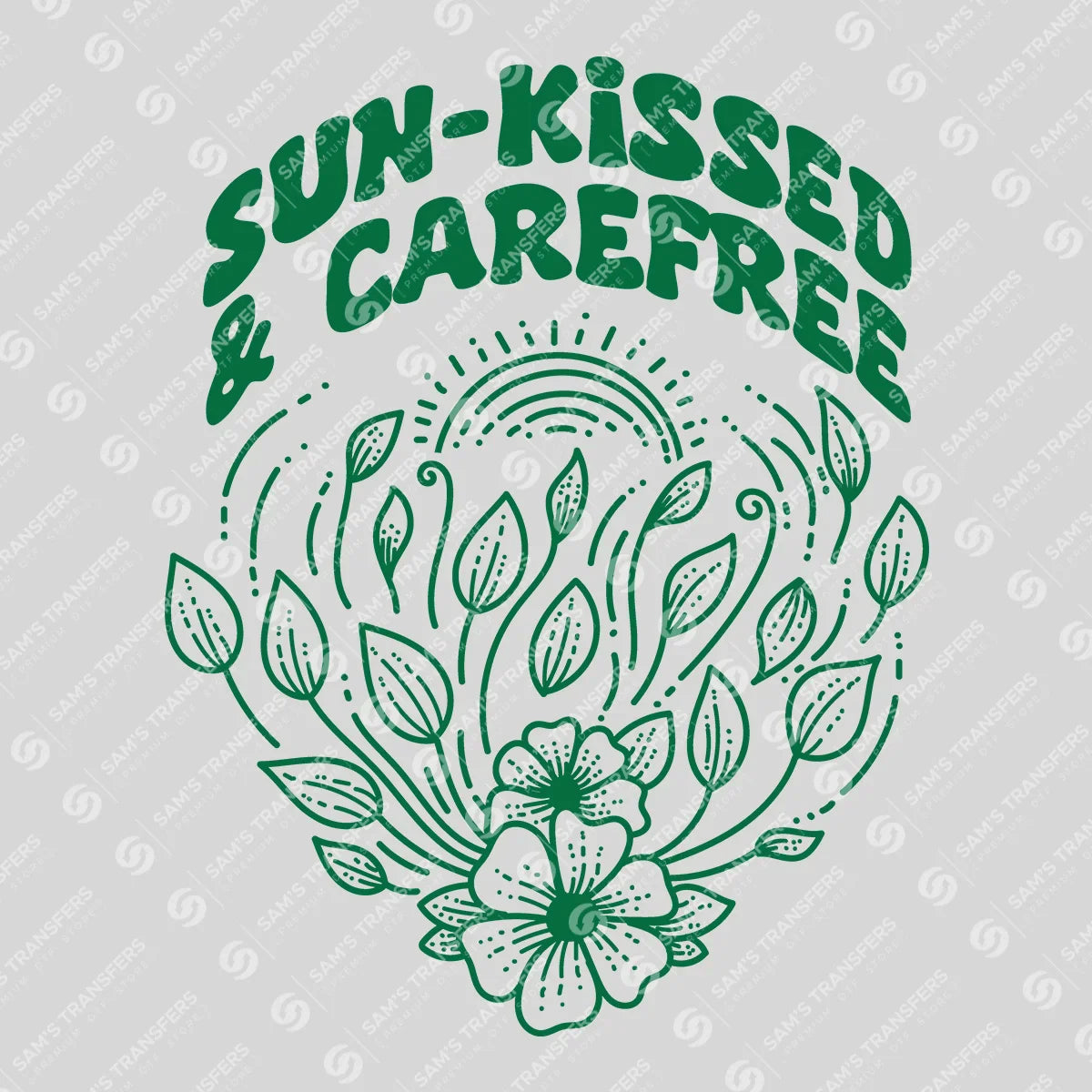 Apparel featuring a Sun-Kissed and Carefree-themed DTF transfer.