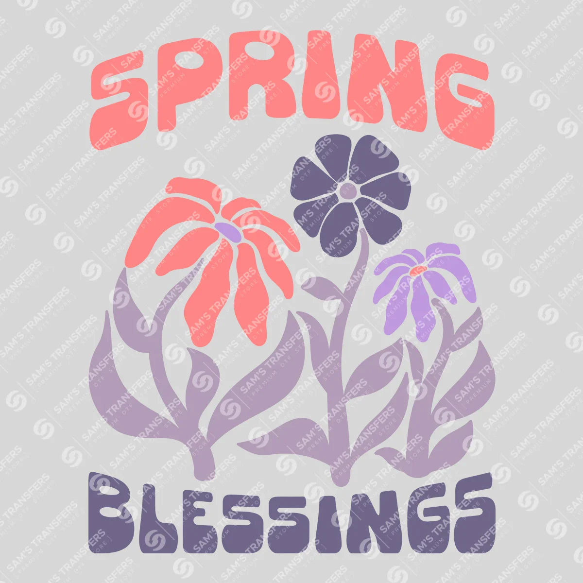 Apparel featuring a Spring Blessings Floral-themed DTF transfer.