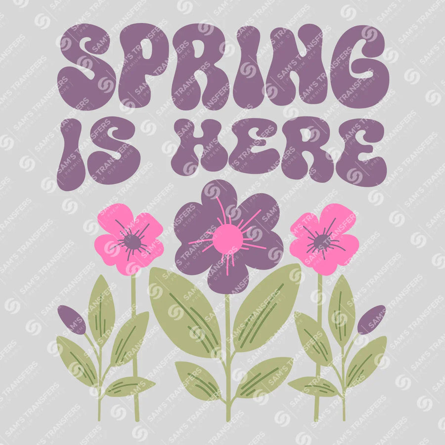 Spring Is Here Groovy Flowers Ready-to-Press DTF Transfer | SAT01735
