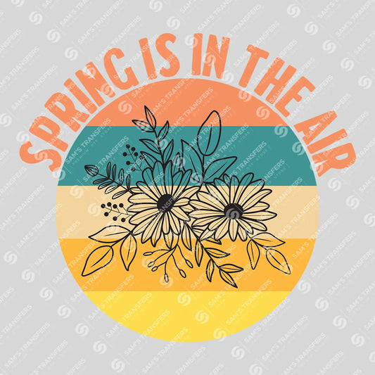 Apparel featuring a Spring Is In The Air Retro Circle-themed DTF transfer.