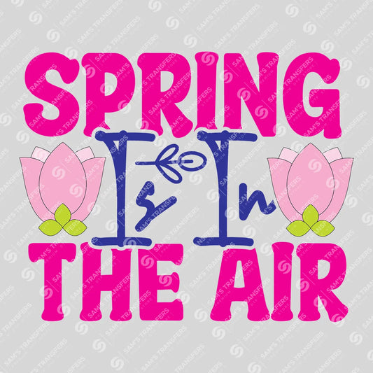 Apparel featuring a Spring Is In The Air Tulips-themed DTF transfer.