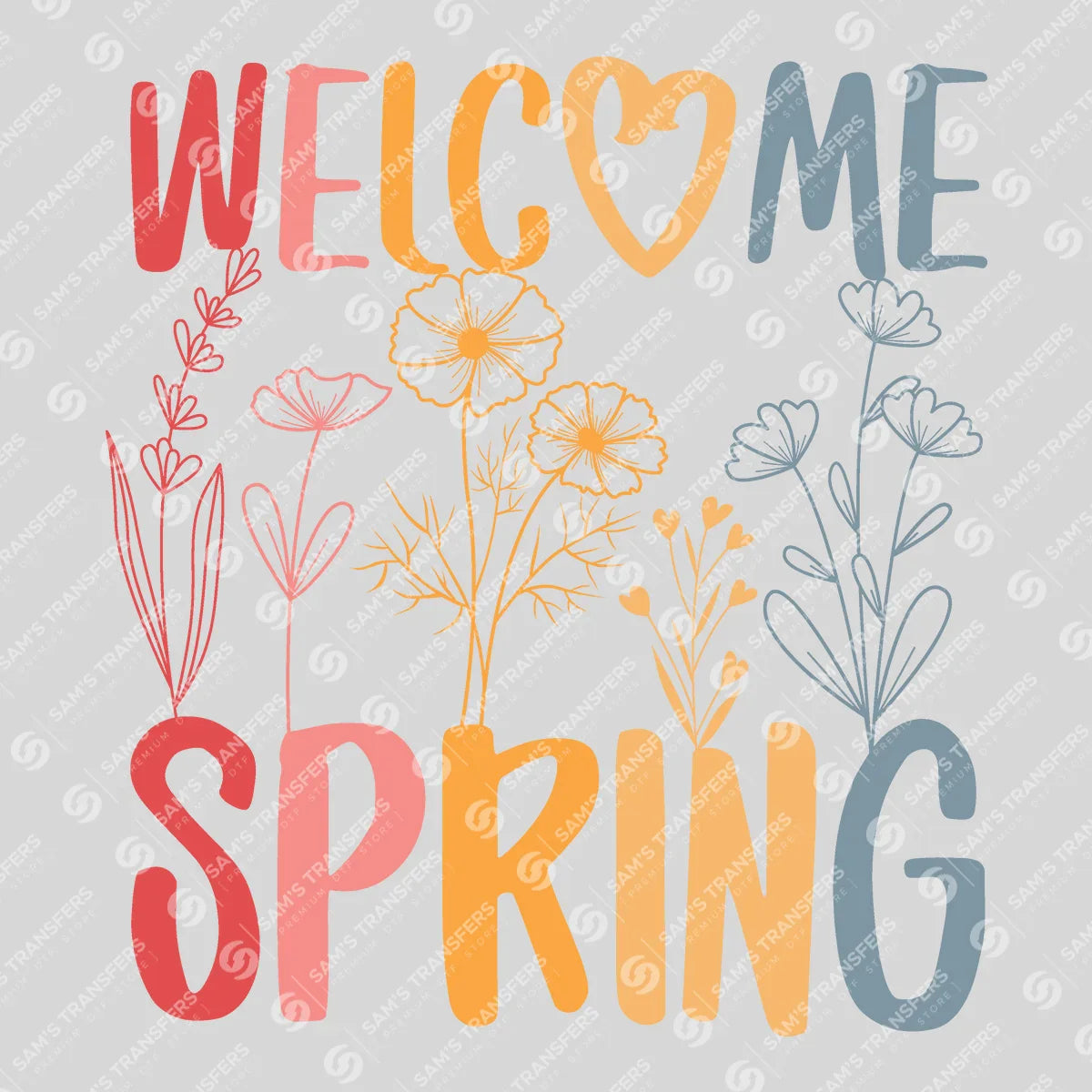 Apparel featuring a Welcome Spring Wildflowers-themed DTF transfer.