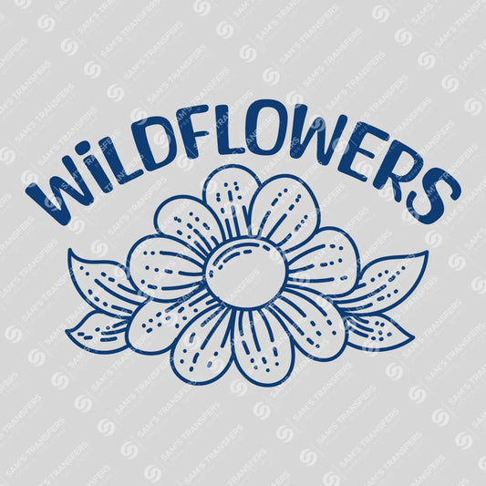 Apparel featuring a Wildflowers Line Art-themed DTF transfer.