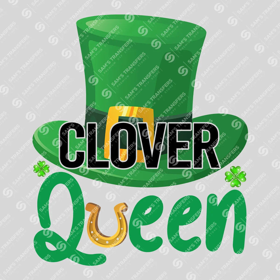 Clover Queen Top Hat Ready-to-Press DTF Transfer | SAT01858