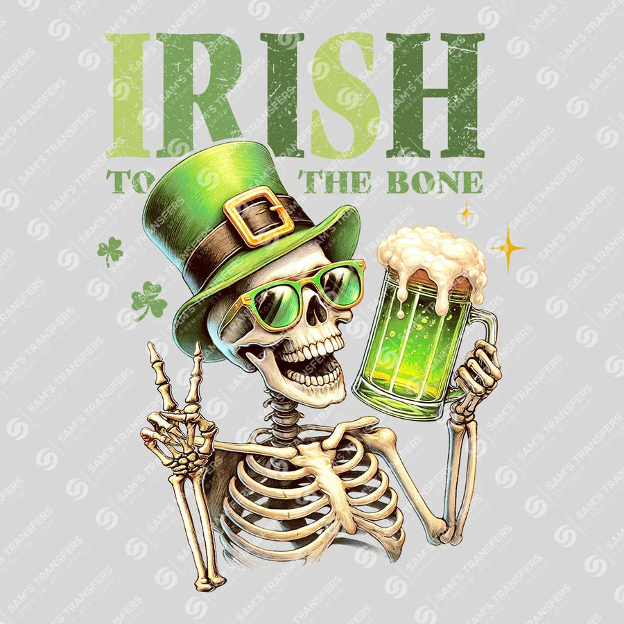 Irish To The Bone Skeleton Ready-to-Press DTF Transfer | SAT01900