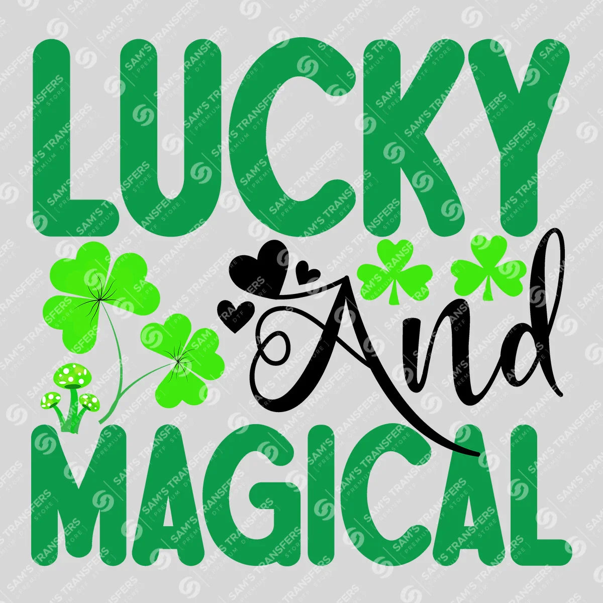 Apparel featuring a Lucky And Magical-themed DTF transfer.