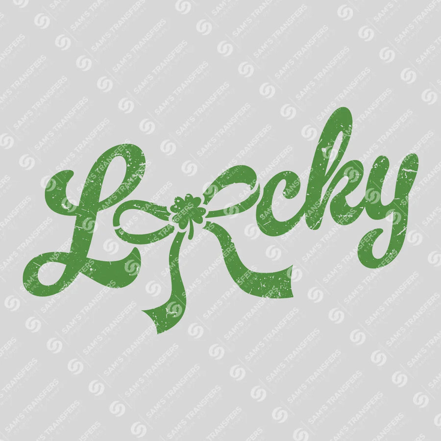 Lucky Retro Bow Script Ready-to-Press DTF Transfer | SAT01922