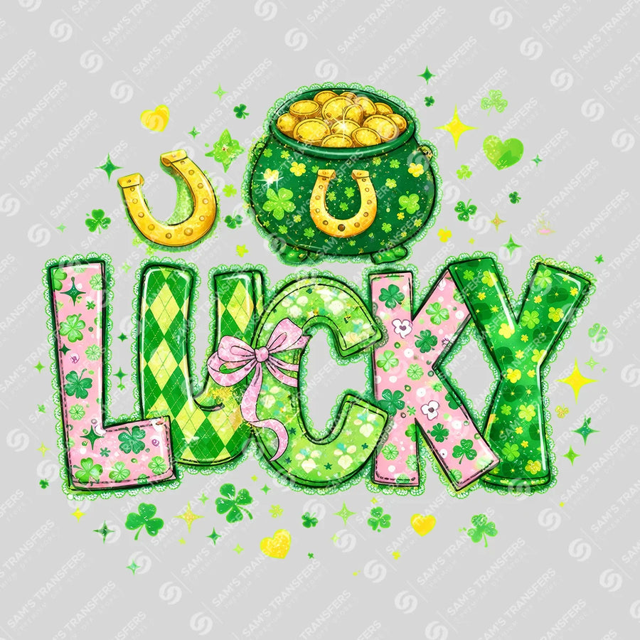 Lucky Pot Of Gold Doodle Ready-to-Press DTF Transfer | SAT01939