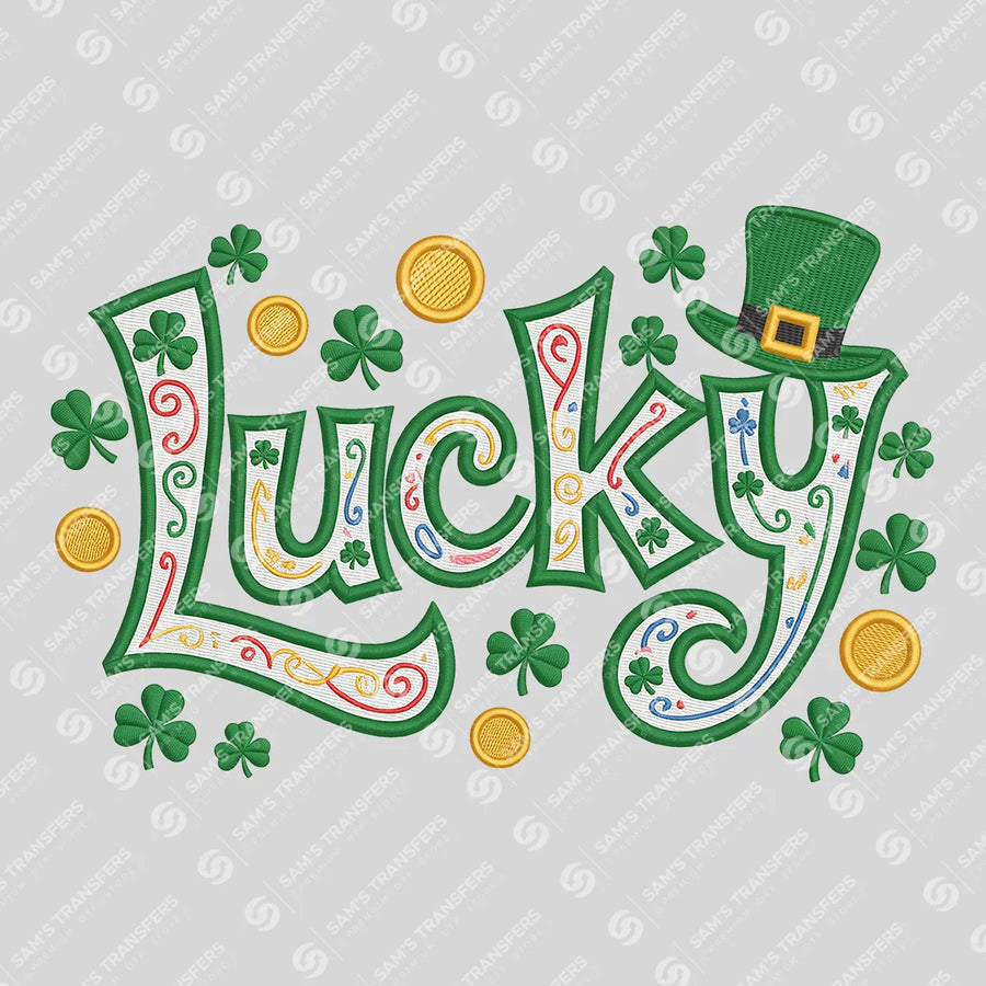 Lucky Folk Art Doodle Ready-to-Press DTF Transfer | SAT02017