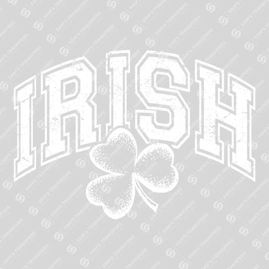 Apparel featuring a Irish Varsity Distressed-themed DTF transfer.