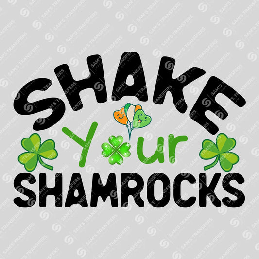 Apparel featuring a Shake Your Shamrocks Balloons-themed DTF transfer.