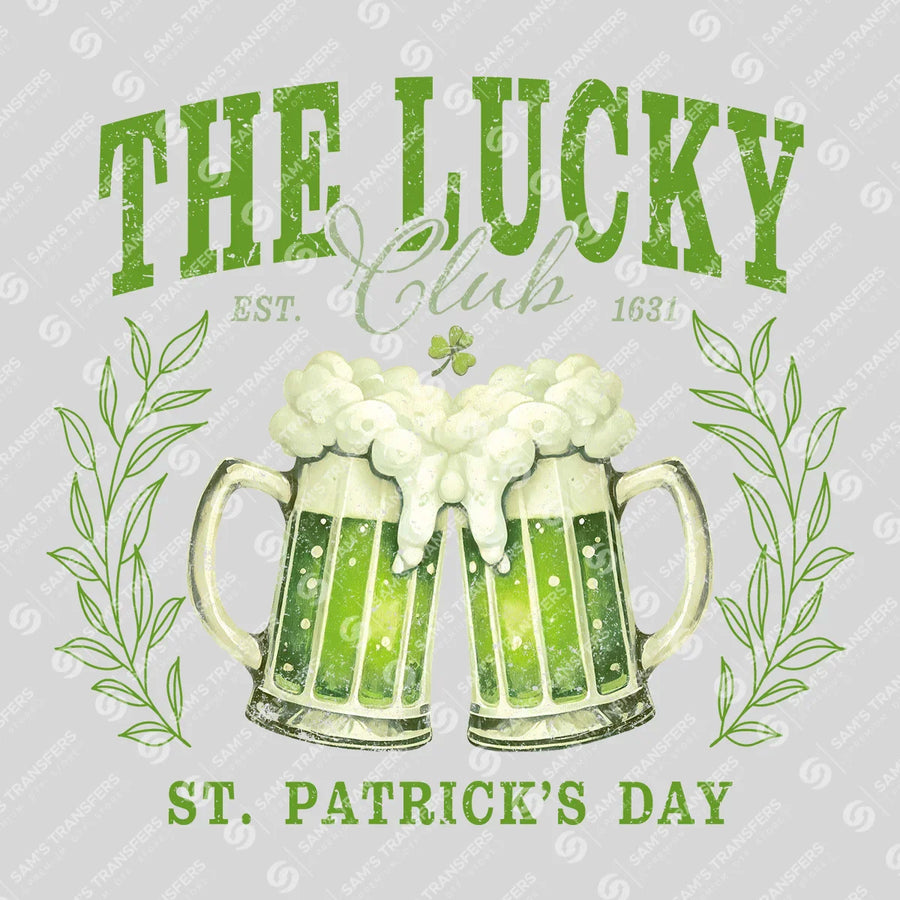 The Lucky Club Beer Mugs Ready-to-Press DTF Transfer | SAT02058