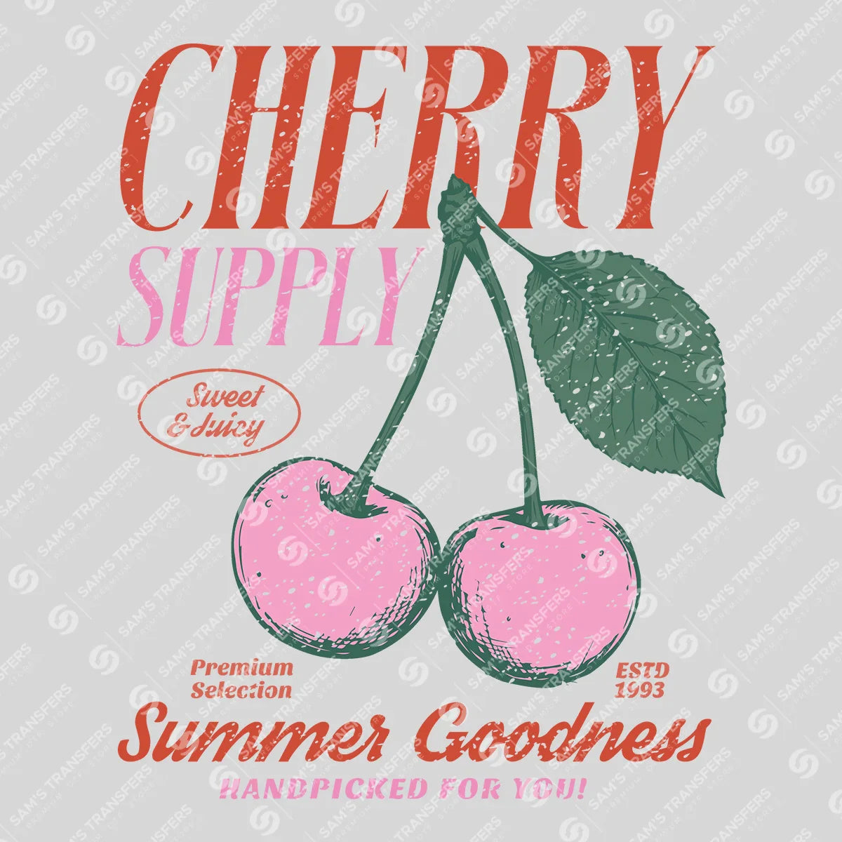 Apparel featuring a Cherry Supply Summer Goodness-themed DTF transfer.