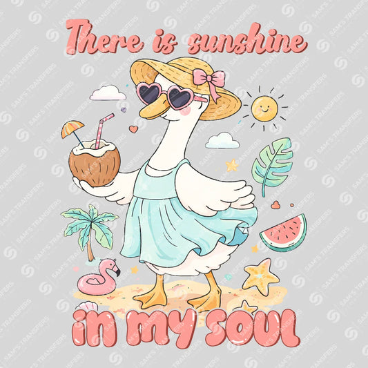 Apparel featuring a There Is Sunshine In My Soul Goose-themed DTF transfer.