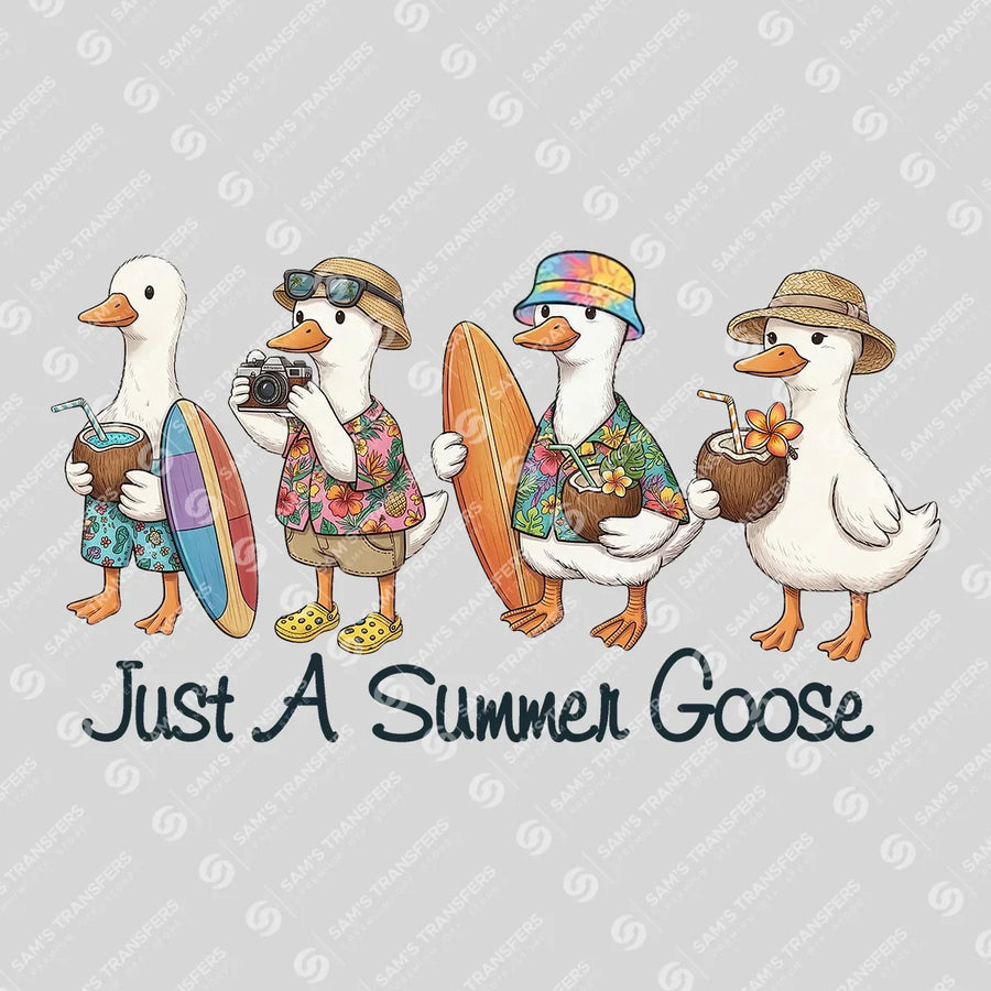 Just A Summer Goose Surf Ready-to-Press DTF Transfer | SAT02168