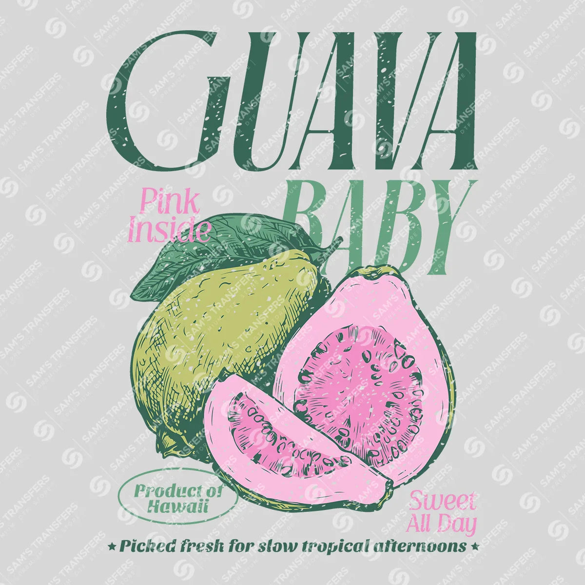 Apparel featuring a Guava Baby Pink Inside-themed DTF transfer.