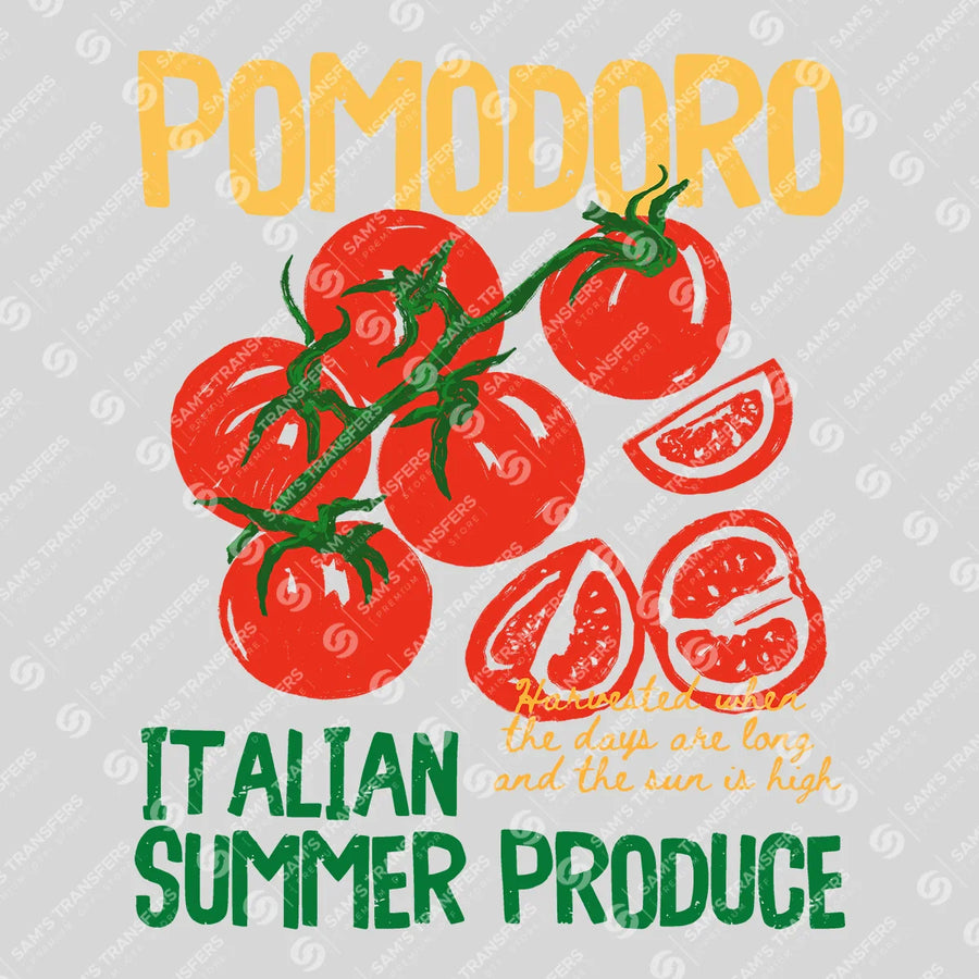 Pomodoro Italian Summer Produce Ready-to-Press DTF Transfer | SAT02173
