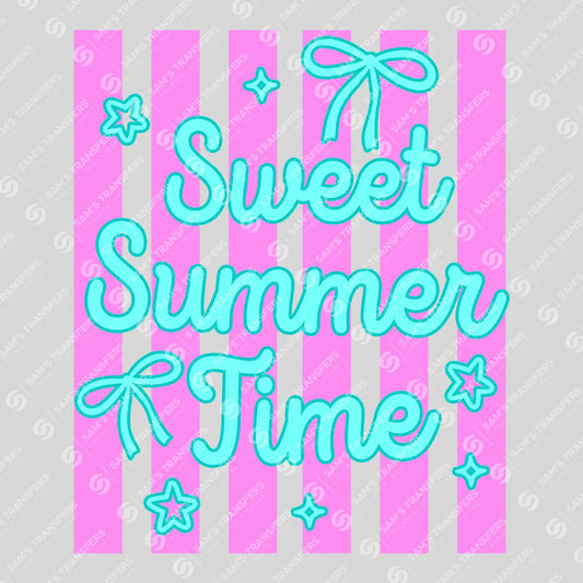 Apparel featuring a Sweet Summer Time Striped-themed DTF transfer.