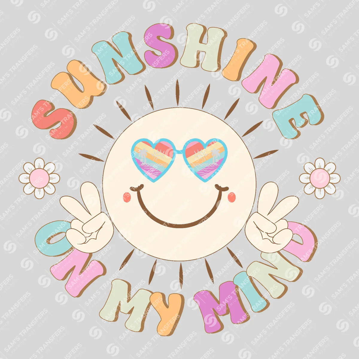 Apparel featuring a Sunshine On My Mind Retro-themed DTF transfer.