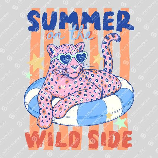 Apparel featuring a Summer On The Wild Side Leopard-themed DTF transfer.