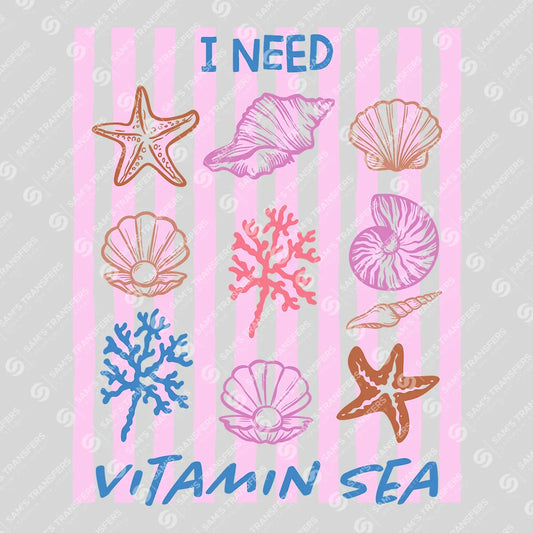 Apparel featuring a I Need Vitamin Sea Pink Stripe-themed DTF transfer.