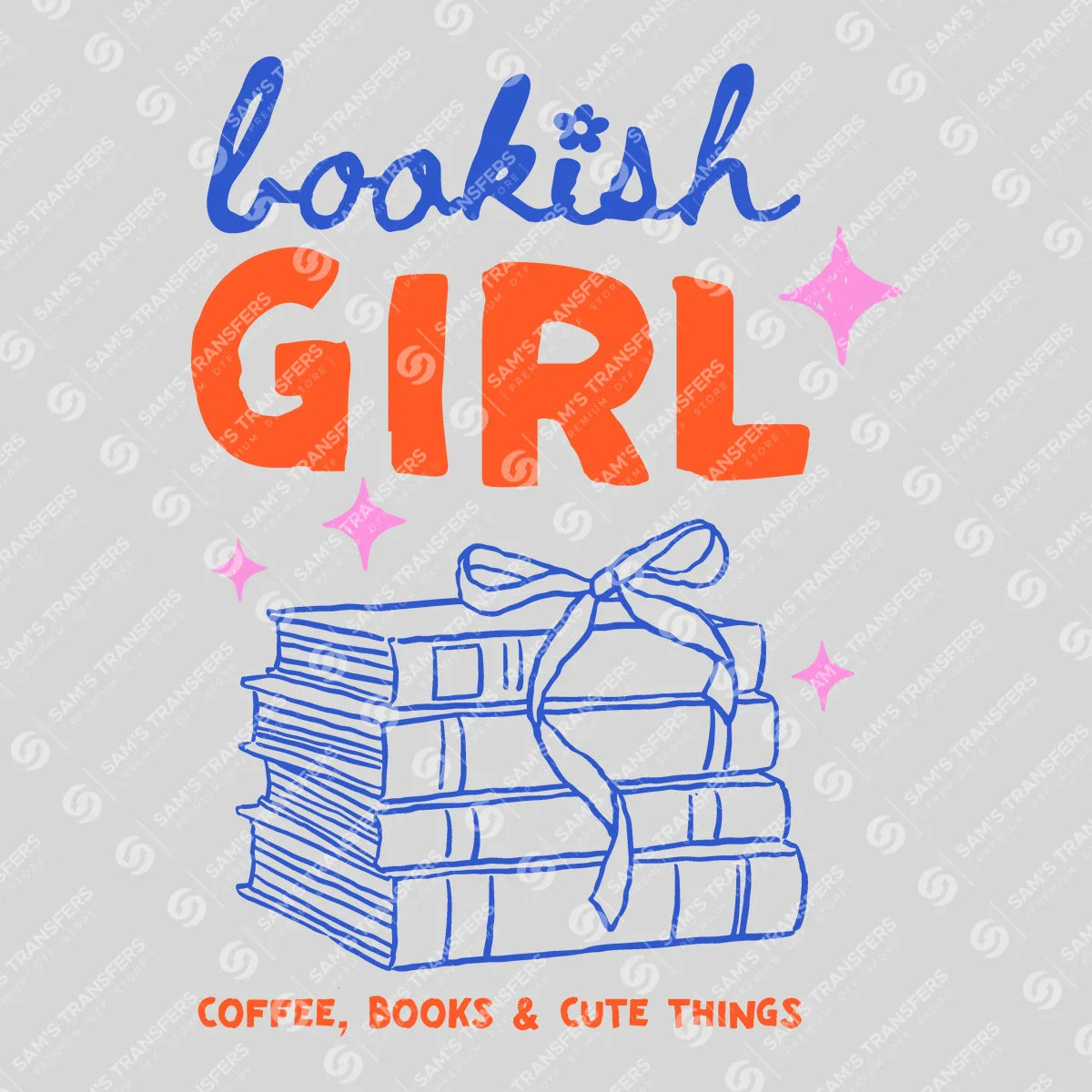 Apparel featuring a Bookish Girl-themed DTF transfer.