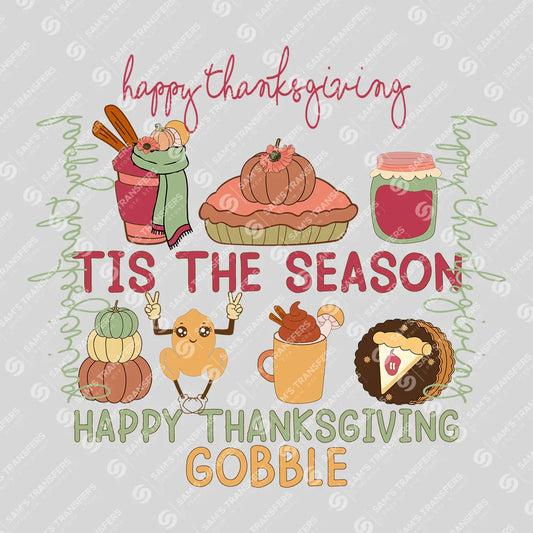 Apparel featuring a Tis the Season-themed DTF transfer.