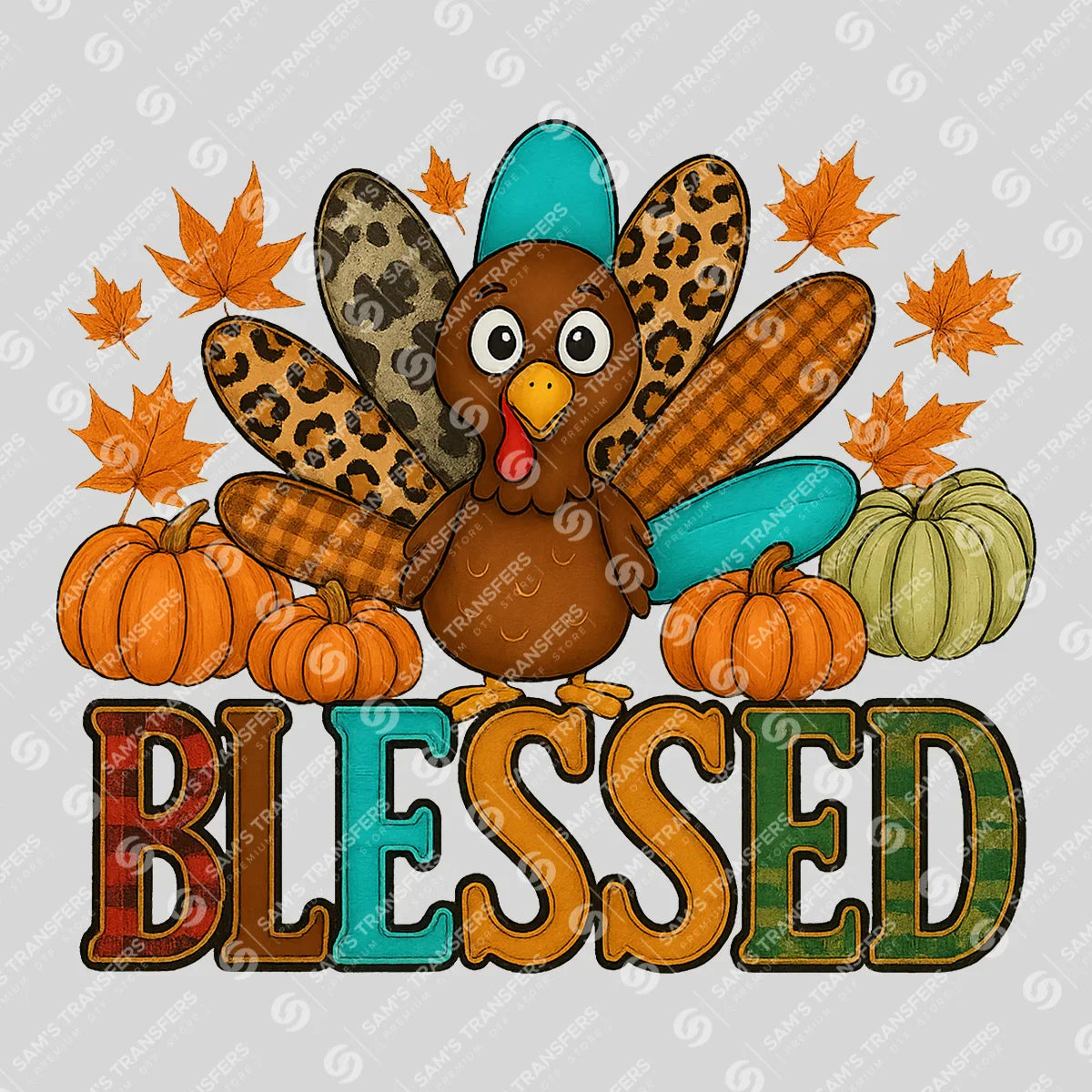 Apparel featuring a Blessed-themed DTF transfer.