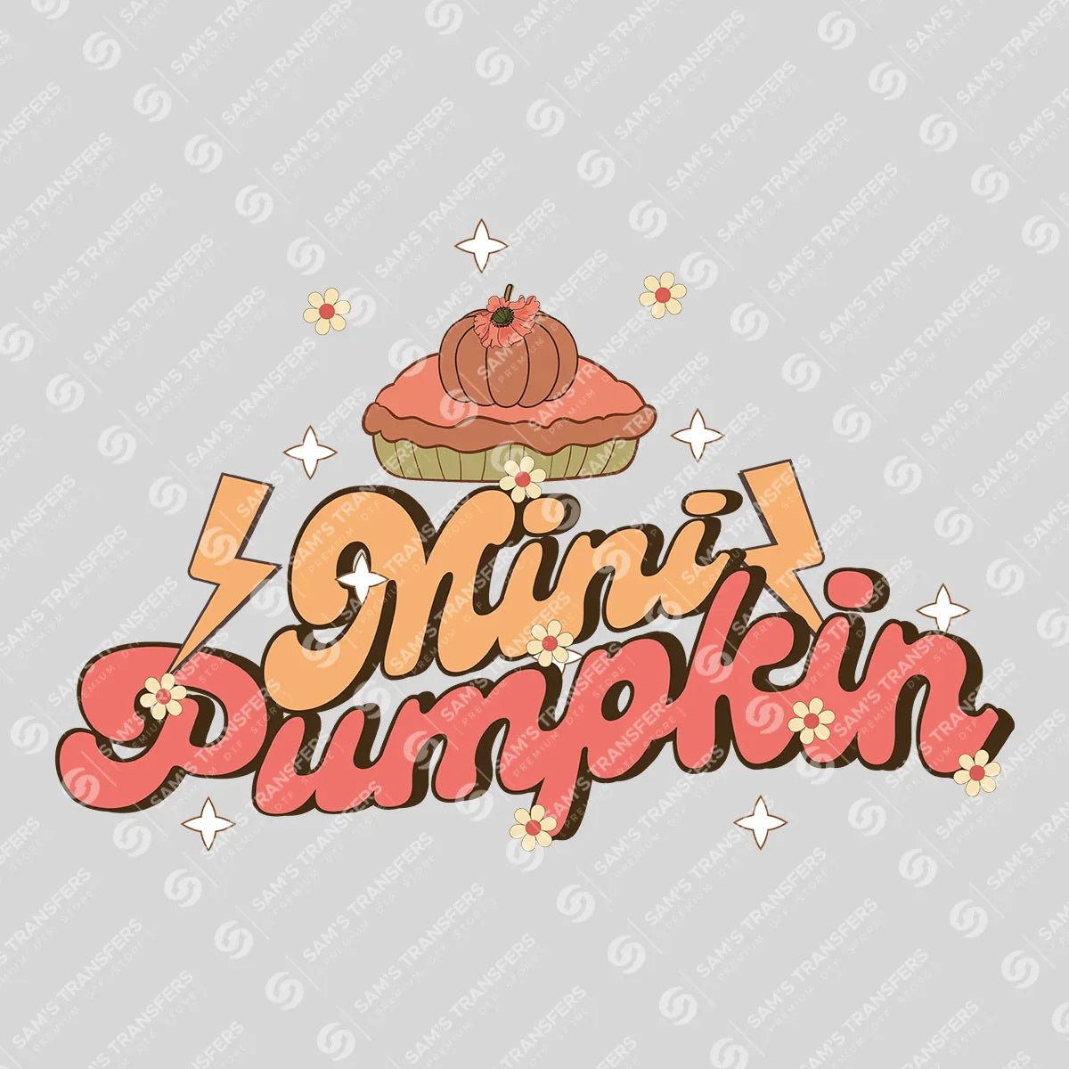 Apparel featuring a Mini Pumpkin-themed DTF transfer.