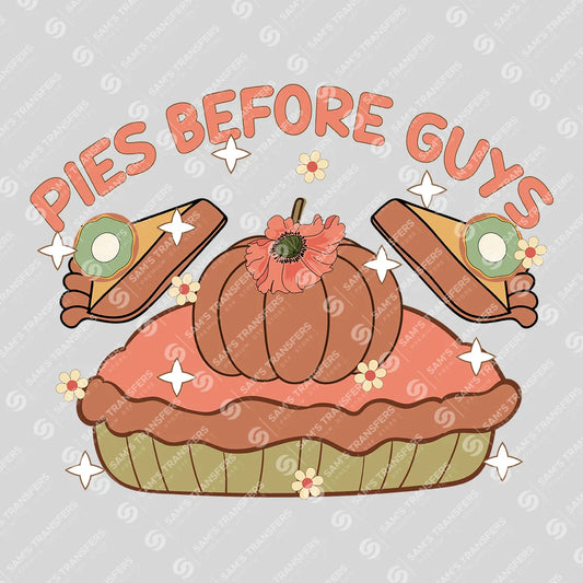 Apparel featuring a Pies Before Guys-themed DTF transfer.