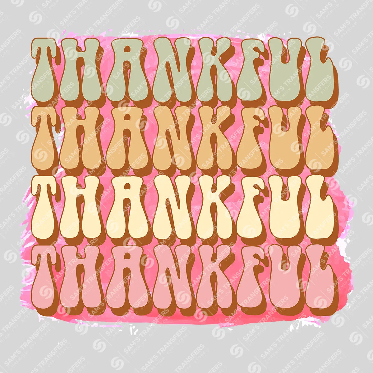 Apparel featuring a Thankful-themed DTF transfer.