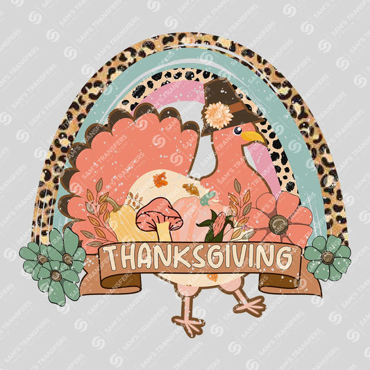 Apparel featuring a Thanksgiving-themed DTF transfer.