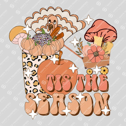 Apparel featuring a Tis The Season-themed DTF transfer.