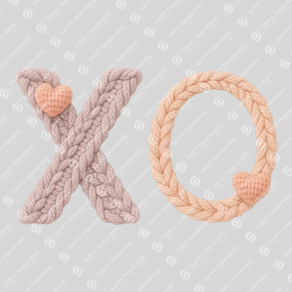 Apparel featuring a XO-themed DTF transfer.
