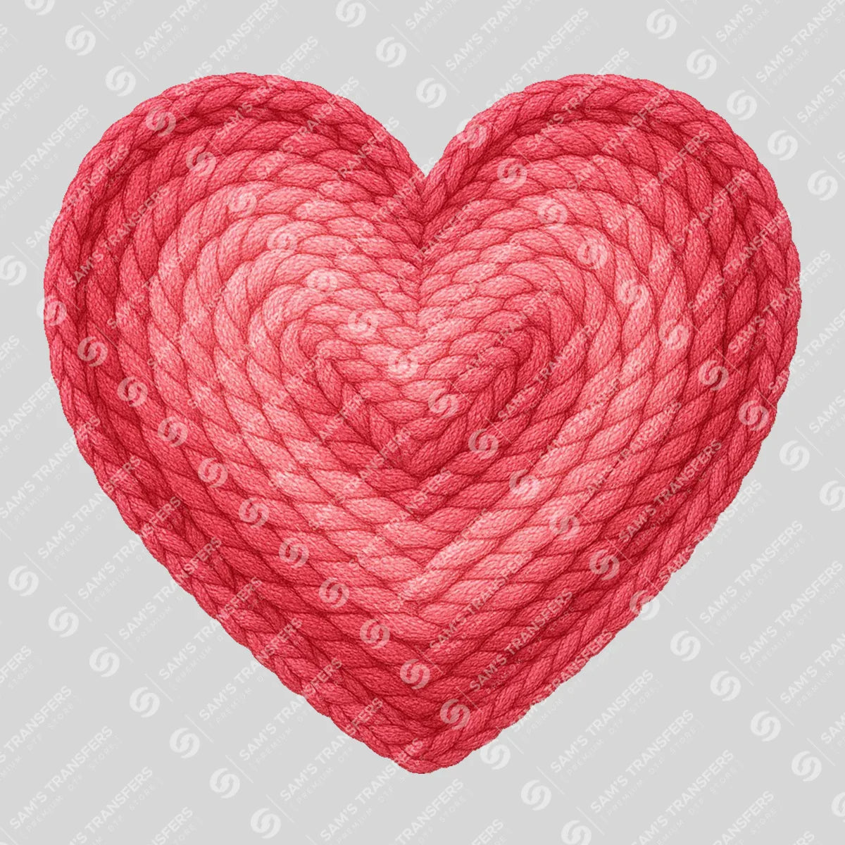 Apparel featuring a Knitted Heart-themed DTF transfer.