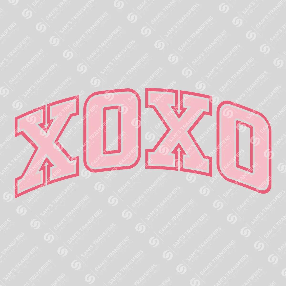 Apparel featuring a Xoxo-themed DTF transfer.