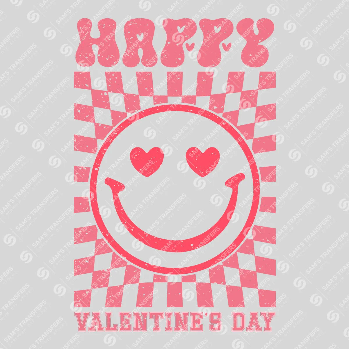 Apparel featuring a Happy Valentine's Day-themed DTF transfer.