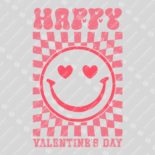 Apparel featuring a Happy Valentine's Day-themed DTF transfer.