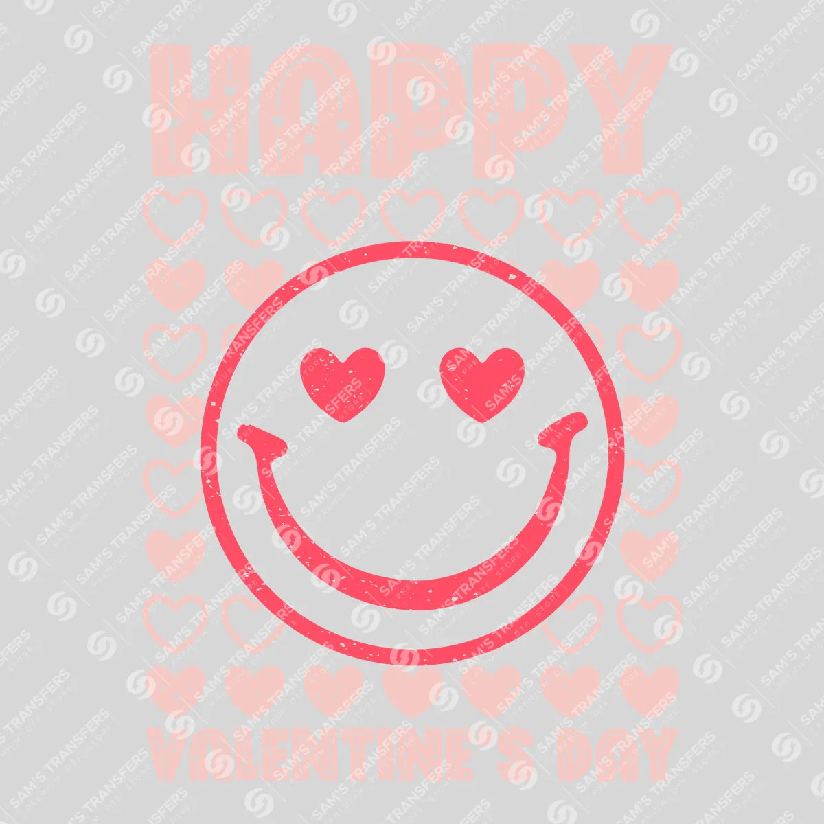 Apparel featuring a Happy Valentine's Day-themed DTF transfer.