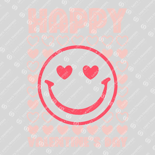 Apparel featuring a Happy Valentine's Day-themed DTF transfer.