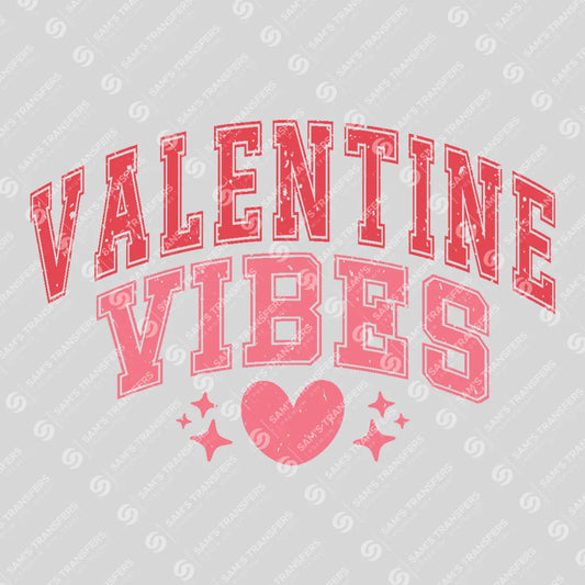 Apparel featuring a Valentine Vibes-themed DTF transfer.