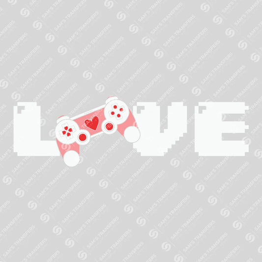 Apparel featuring a Love-themed DTF transfer.