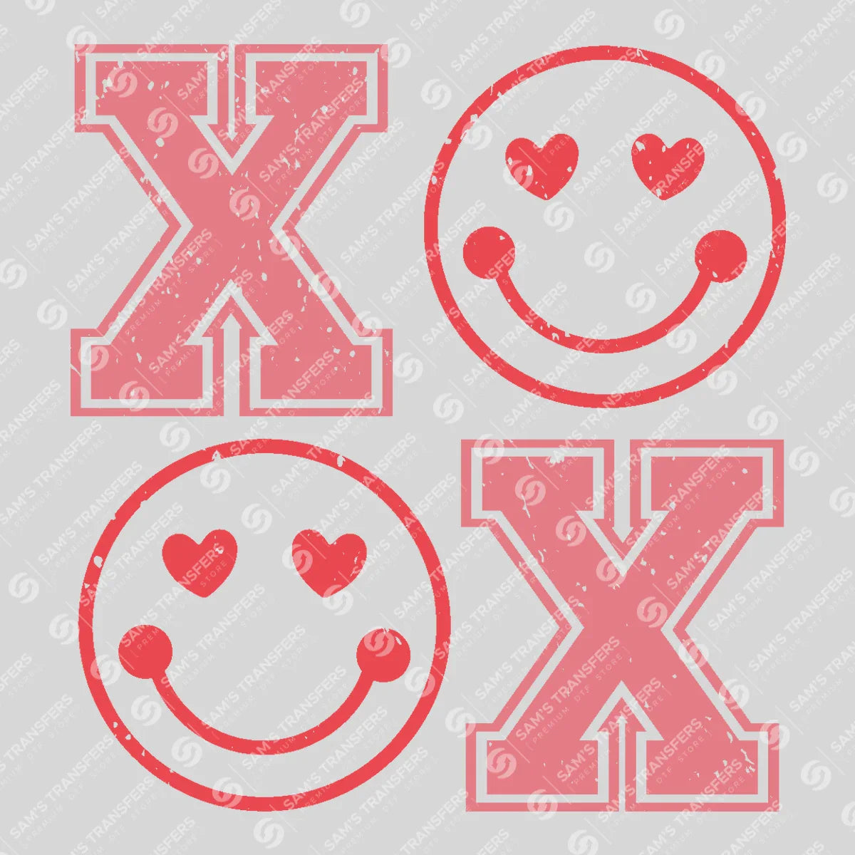 Apparel featuring a Xoxo-themed DTF transfer.
