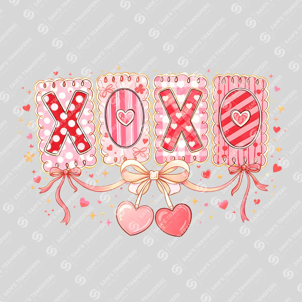 Apparel featuring a Xoxo Y'all-themed DTF transfer.