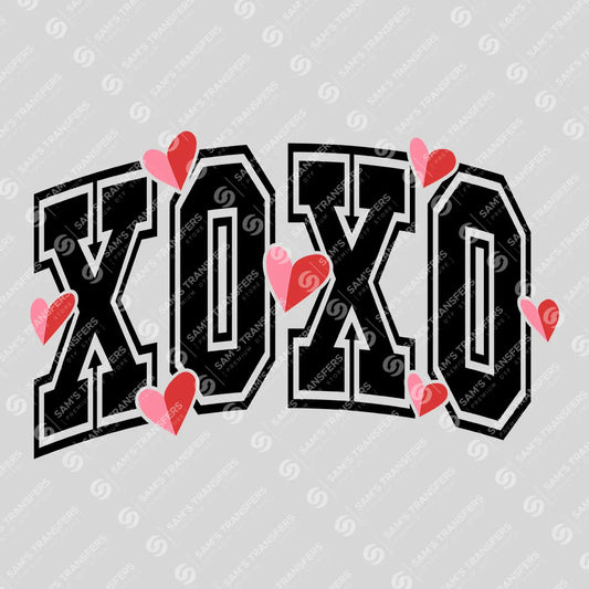 Apparel featuring a Xoxo-themed DTF transfer.
