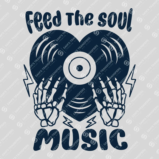 Apparel featuring a Feed The Soul Music-themed DTF transfer.