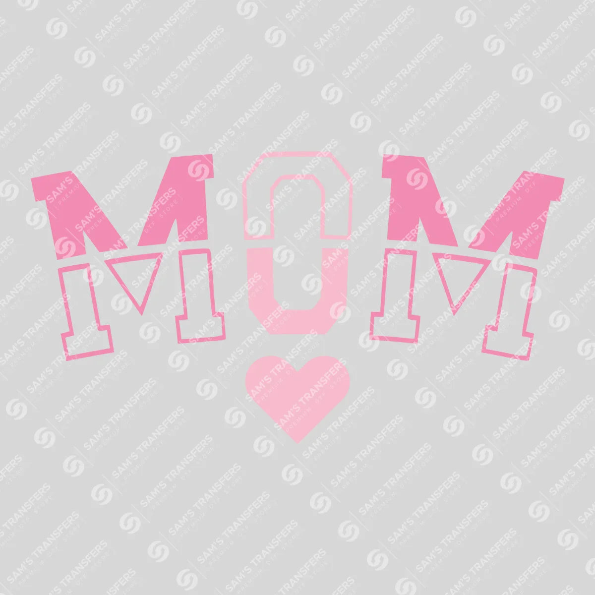 Apparel featuring a Mom-themed DTF transfer.