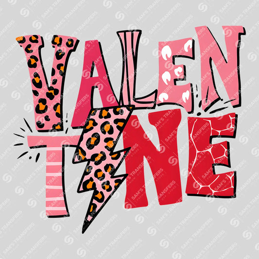Apparel featuring a Valentine-themed DTF transfer.