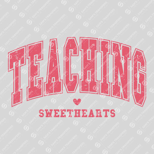 Apparel featuring a Teaching Sweethearts-themed DTF transfer.